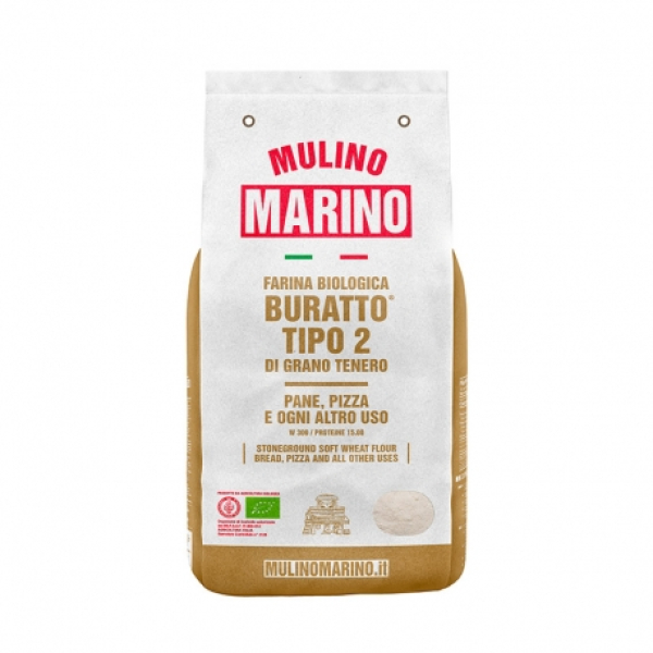 Bio-Weichweizenmehl Buratto Tipo 2 von Mulino Marino