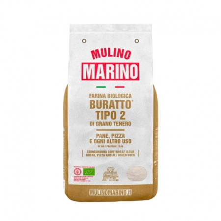 Bio-Weichweizenmehl Buratto Tipo 2 von Mulino Marino